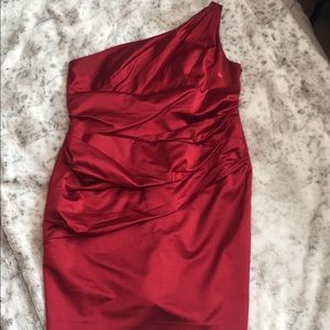 David’s Bridal Red Satin Dress Size 20